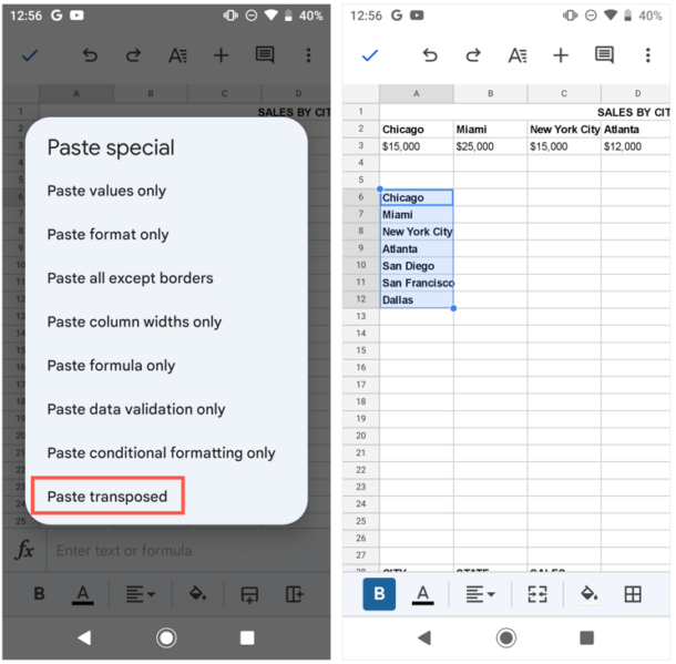 How To Transpose Rows And Columns In Google Sheets