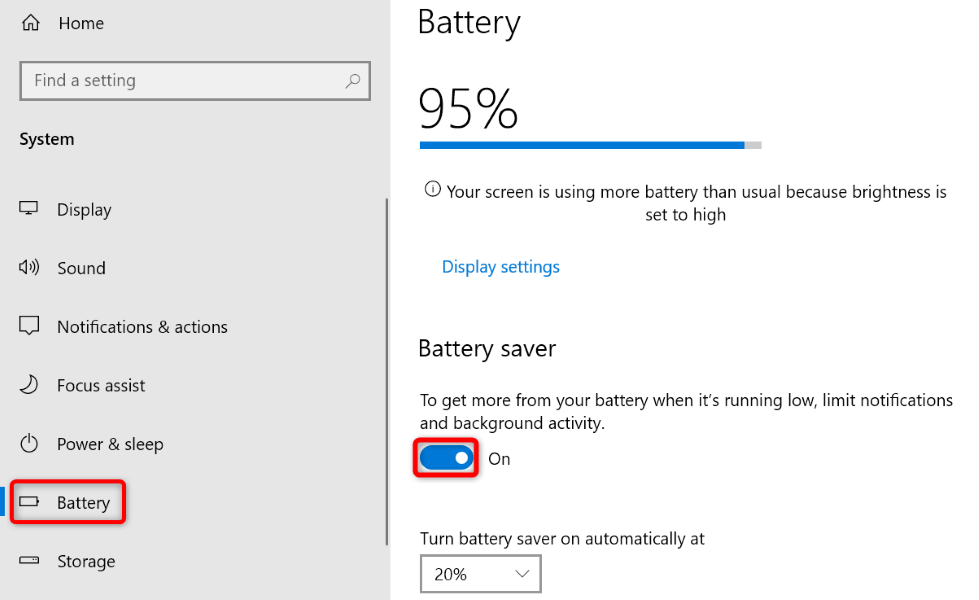 Turn Off Battery Saver Mode on Windows 10 image 2 - how-to-turn-off-battery-saver-on-any-device-4-compressed