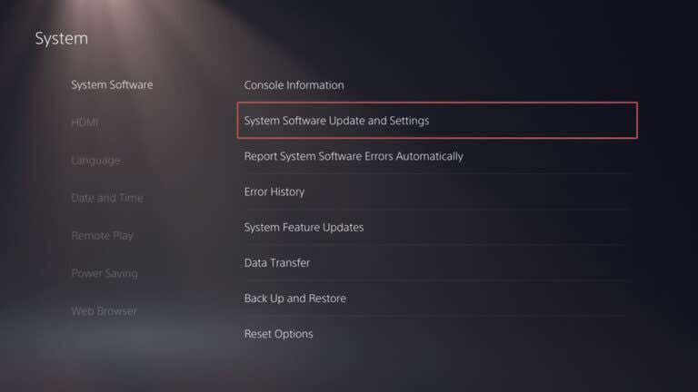 Software update system. Ps5 update System.