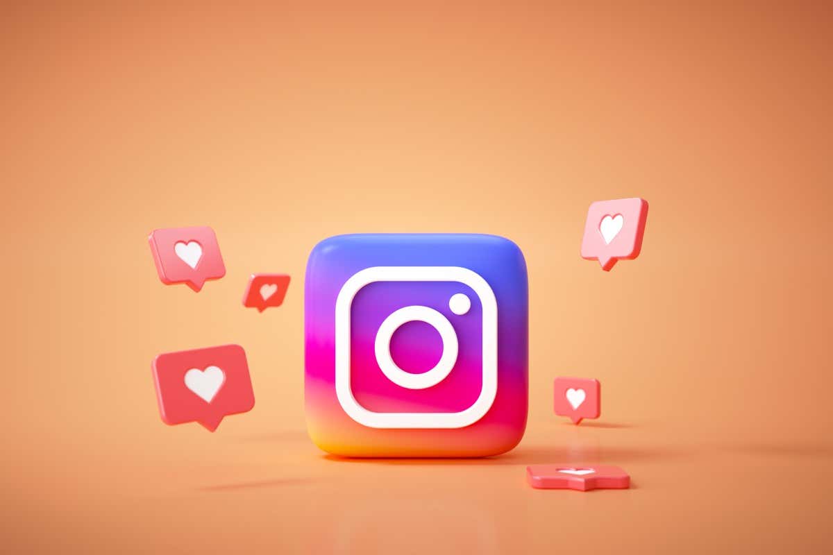  - 3D Instagram application logo background. Instagram social media platform.