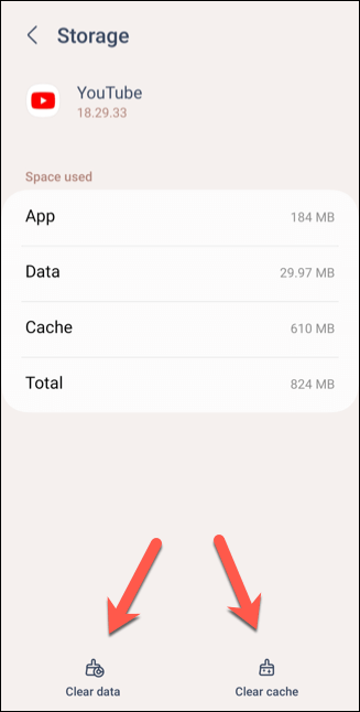 Clear the Data and Cache for the YouTube App image 4 - youtube-not-working-on-android-6-ways-to-fix-13-compressed