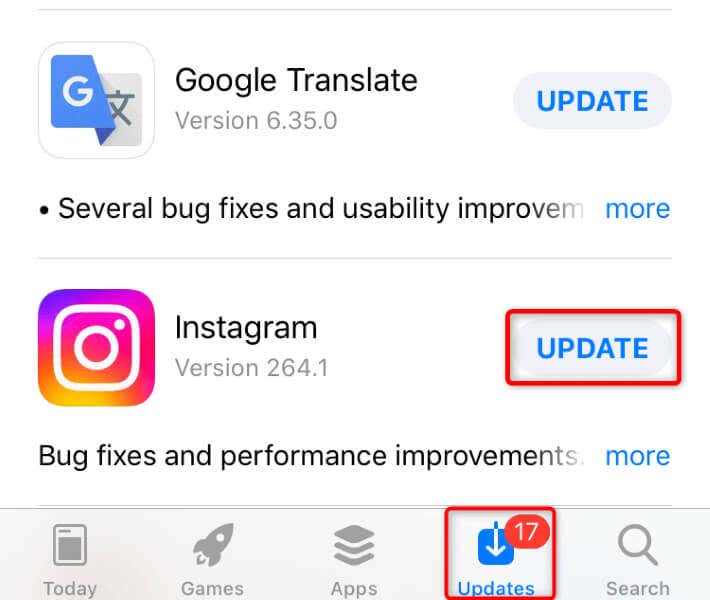 Update the Instagram App on Your Android or Apple iPhone (iOS) image 2 - cant-post-a-comment-on-instagram-heres-how-to-fix-it-4-compressed