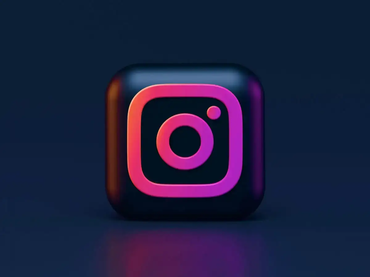 Stylized instagram logo on black background - 