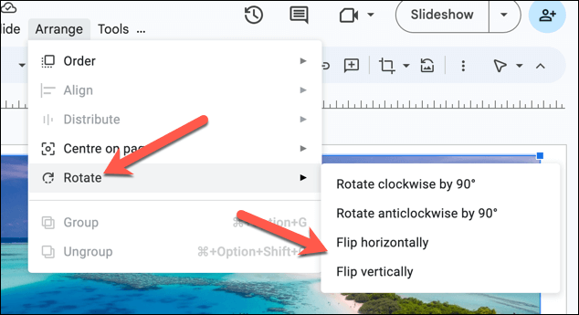 Using the Flip Image Tools in Google Slides image 2