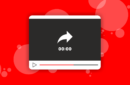 Graphic of YouTube video player interface with timestamp and share icon - stylized-graphic-of-youtube-video-player-interface-with-timestamp-and-share-icon