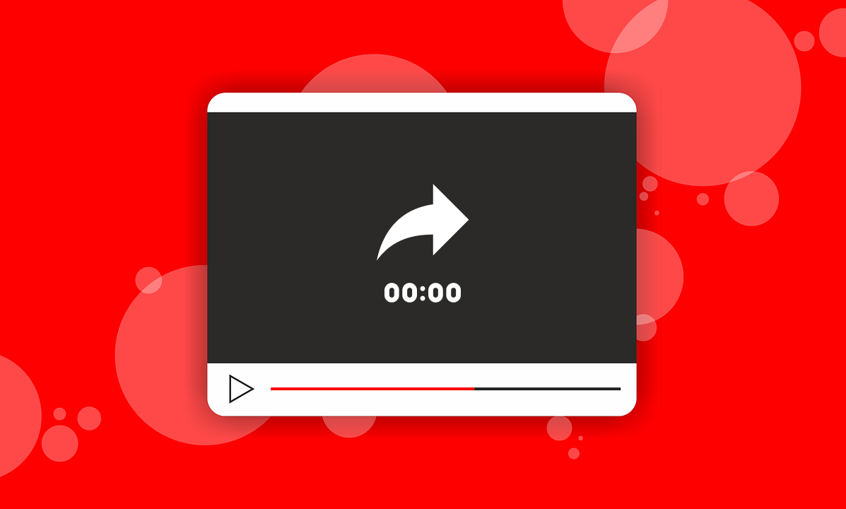 Graphic of YouTube video player interface with timestamp and share icon - stylized-graphic-of-youtube-video-player-interface-with-timestamp-and-share-icon