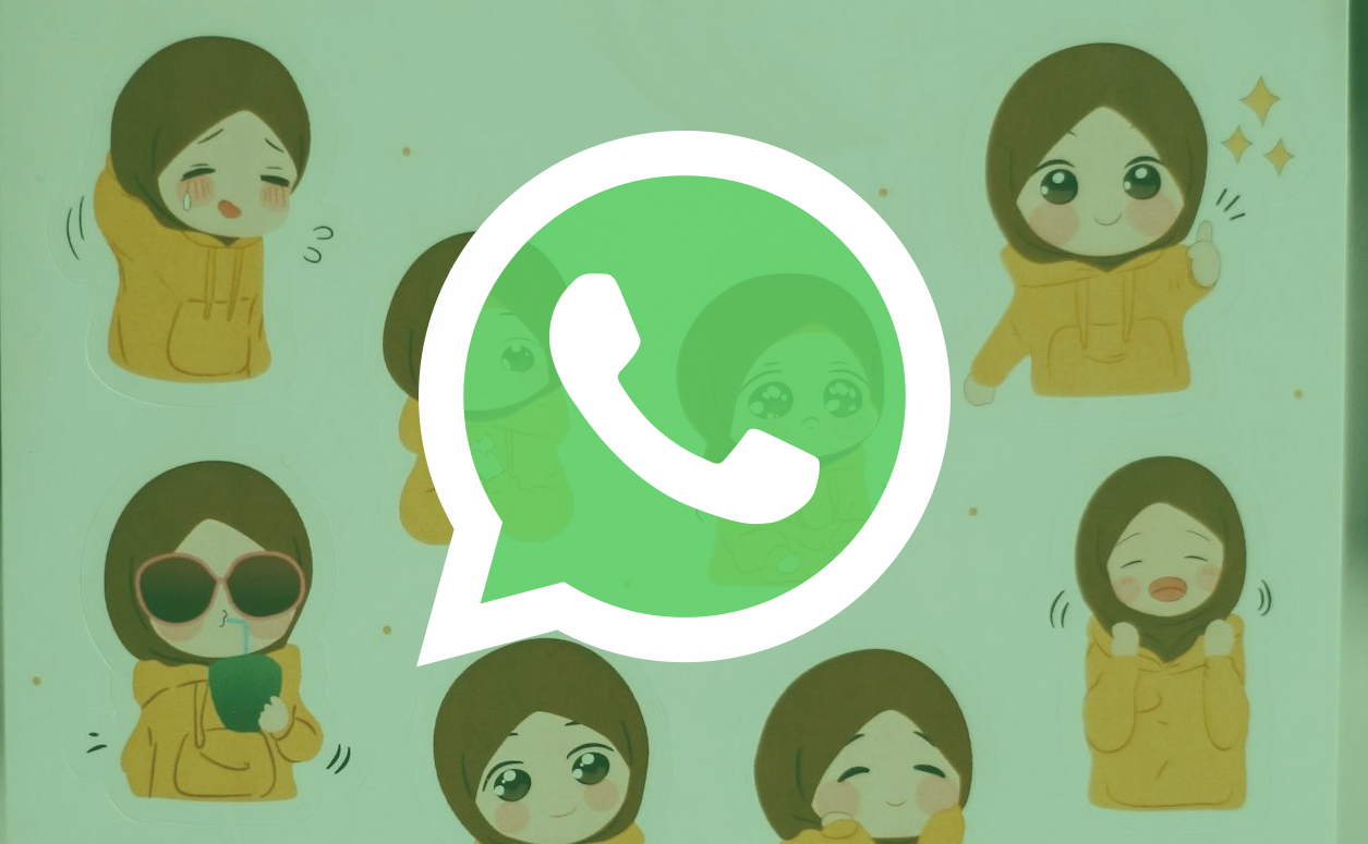 WhatsApp logo overlaid on cartoon styled stickers - whatsapp-logo-overlaid-on-cartoon-styled-stickers